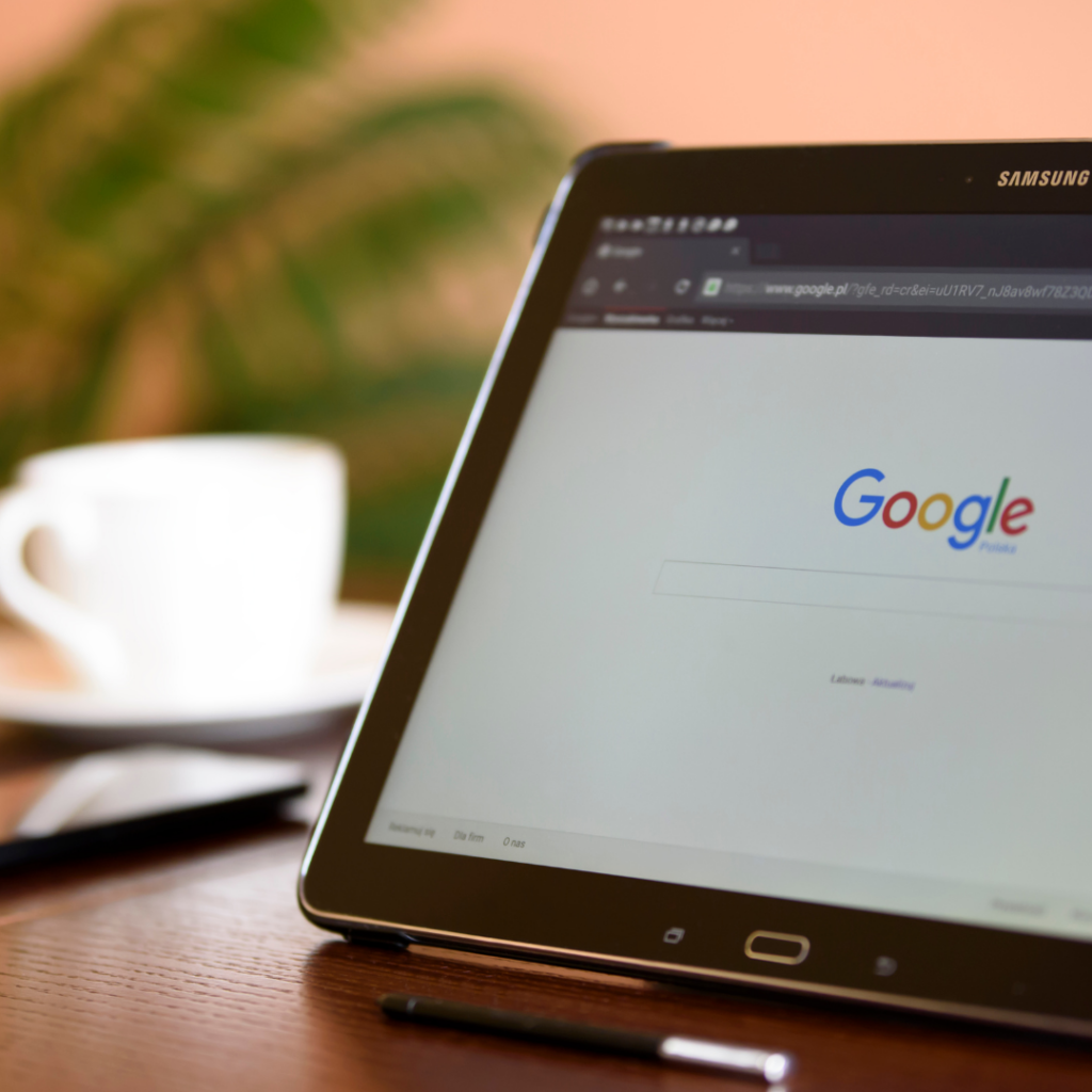 Google Search on a laptop screen