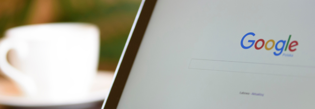 Google Search on a laptop screen