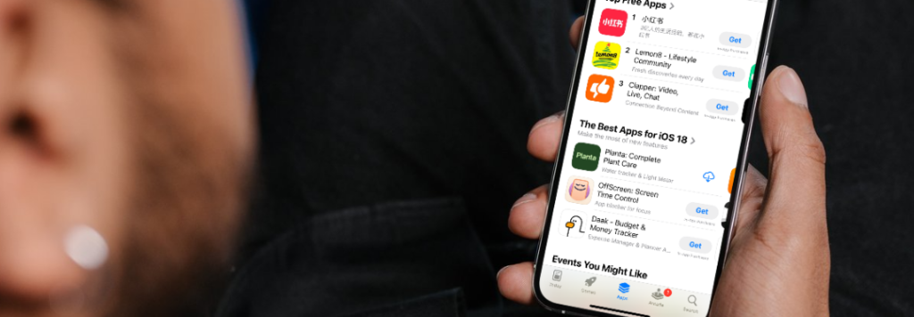 Man looking at RedNote Top App in Apple Store